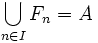 \bigcup_{n\in I} F_n = A