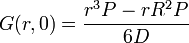 G(r,0) = \frac{r^3P - rR^2P}{6D}