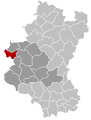 Situation de la commune dans l'arrondissement de Neuchâteau et la province de Luxembourg