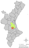 Localización de Cárcer respecto al País Valenciano