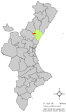 Localización de Alcudia de Veo respecto al País Valenciano