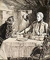 Sandels han satt i Pardala by, Åt frukost i allsköns ro - teckning av Albert Edelfelt.jpg