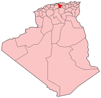Carte d'Algérie (Wilaya d'Bouira)