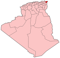 Carte d'Algérie (Wilaya d'El-Tarf)