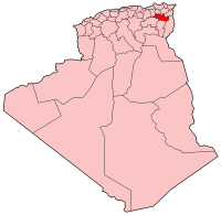 Localisation de la Wilaya d'Oum El Bouaghi