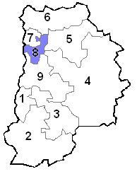 Carte de la Seine-et-Marne montrant la huitième circonscription