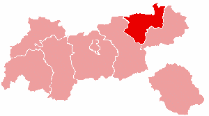 Localisation du Bezirk de Kufstein dans le Land autrichien de Tyrol