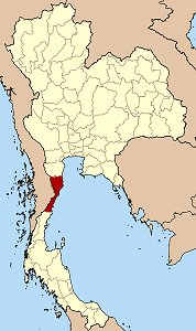 Province de Prachuap Khiri Khan en rouge