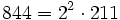 844=2^2 \cdot  211