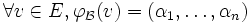 \forall v\in E, \varphi_{\mathcal{B}}(v)=\left(\alpha_1, \ldots, \alpha_n\right)