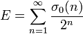 
E=\sum_{n=1}^{\infty}\frac{\sigma_0(n)}{2^n}
