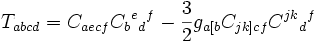 T_{abcd} = C_{aecf} C_b{}^e{}_d{}^f - \frac{3}{2} g_{a[b} C_{jk]cf} C^{jk}{}_d{}^f